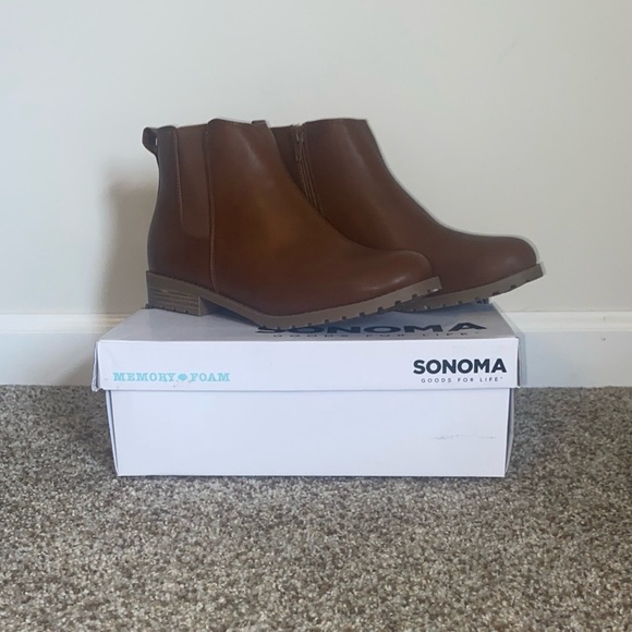 Sonoma Memory Foam Cilantro Cognac Boots Size 9.5 - Picture 1 of 4